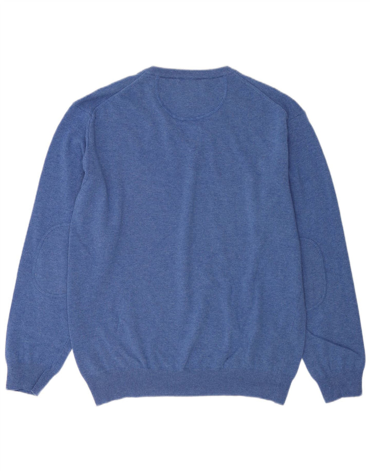 Suéter masculino Gant com decote em V 2XL lã azul