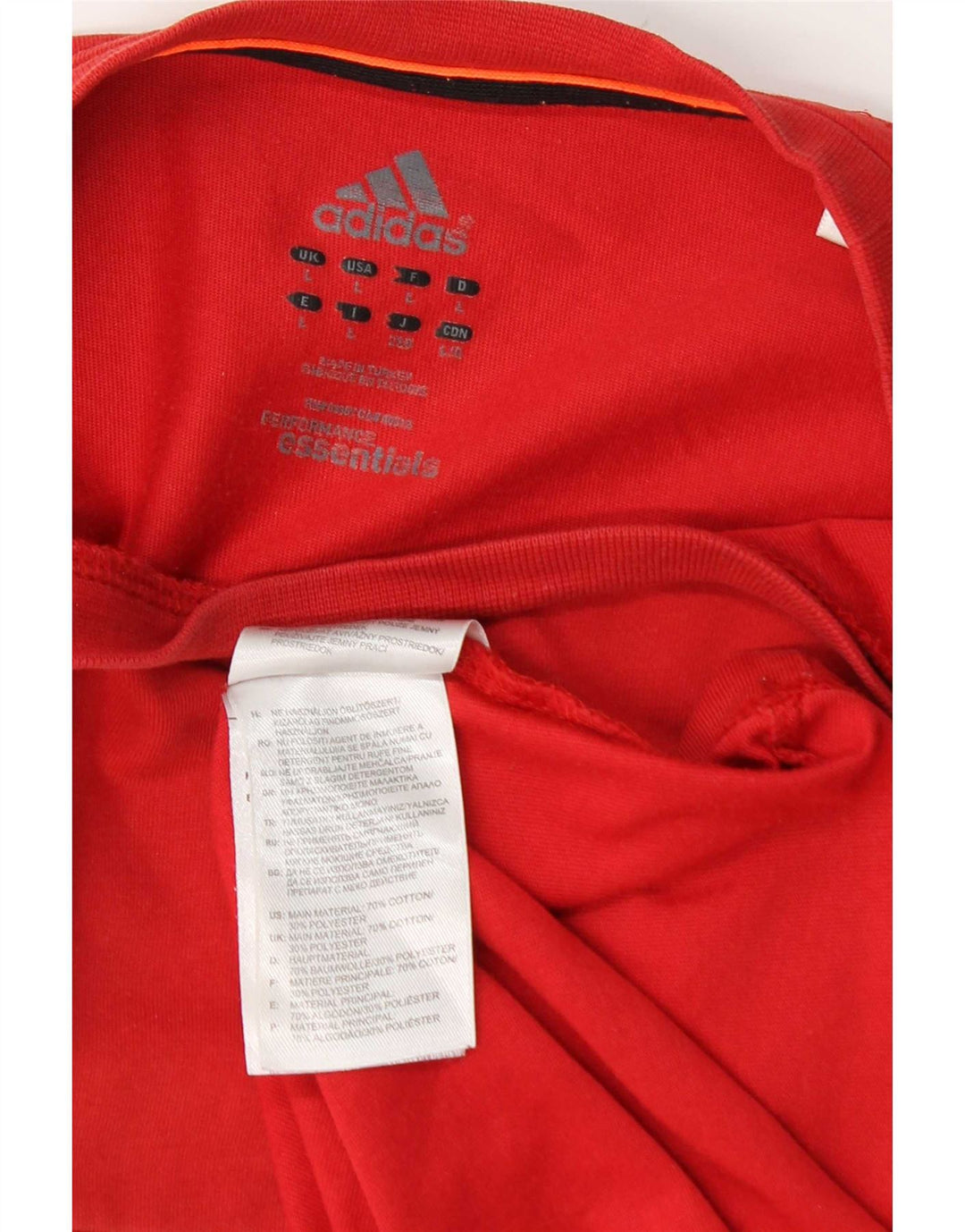 Adidas Mens Climalite Camiseta Top Grande Algodão Vermelho