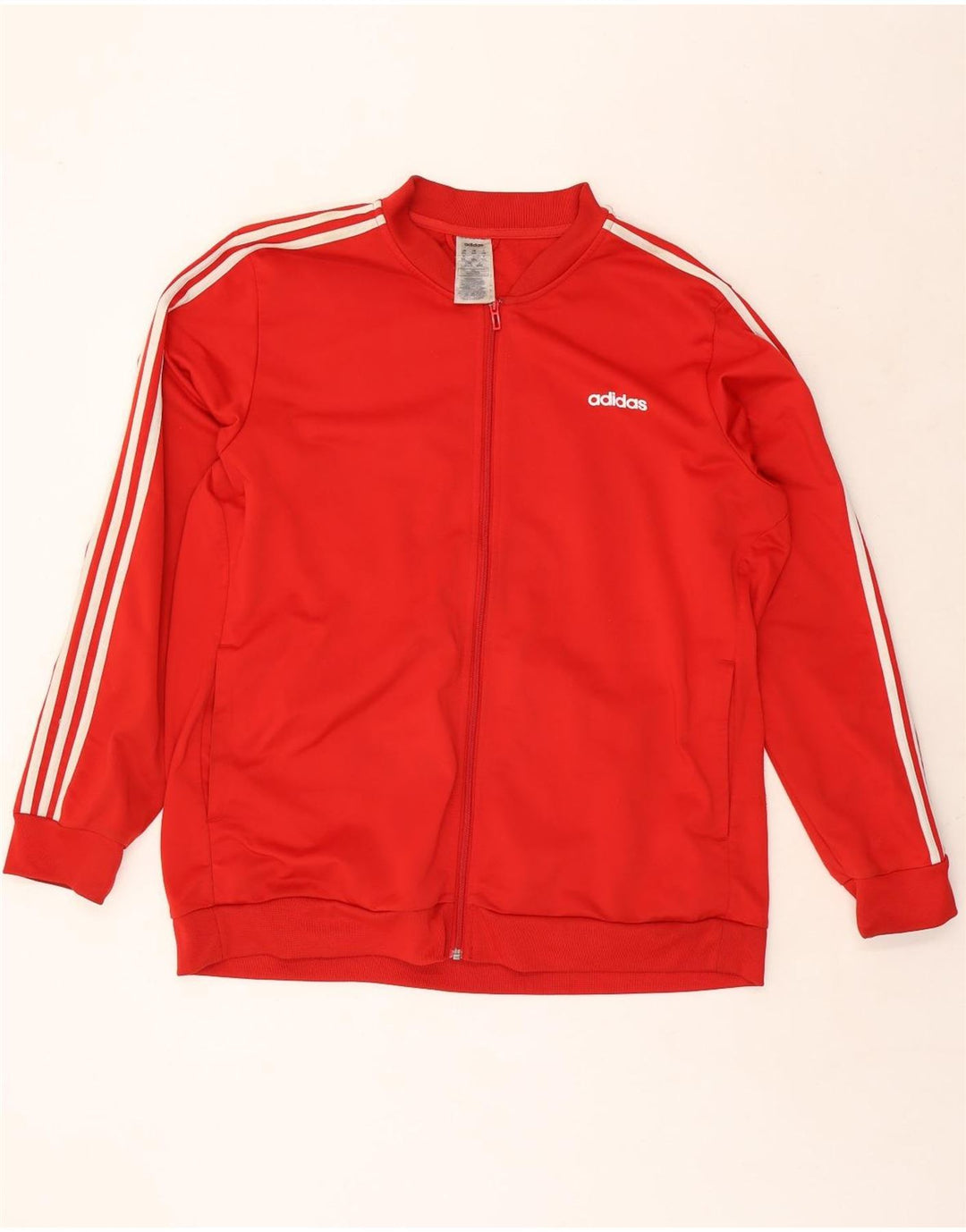 ADIDAS Mens Tracksuit Top Jacket 2XL Poliéster Vermelho