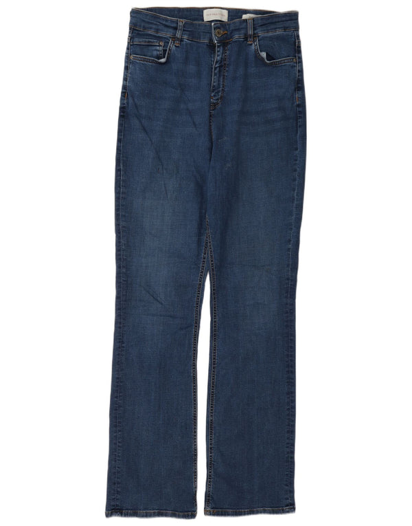 Calça jeans feminina Marks & Spencer Per Una Slim Straight Reino Unido 14 Grande W32 L32 Azul