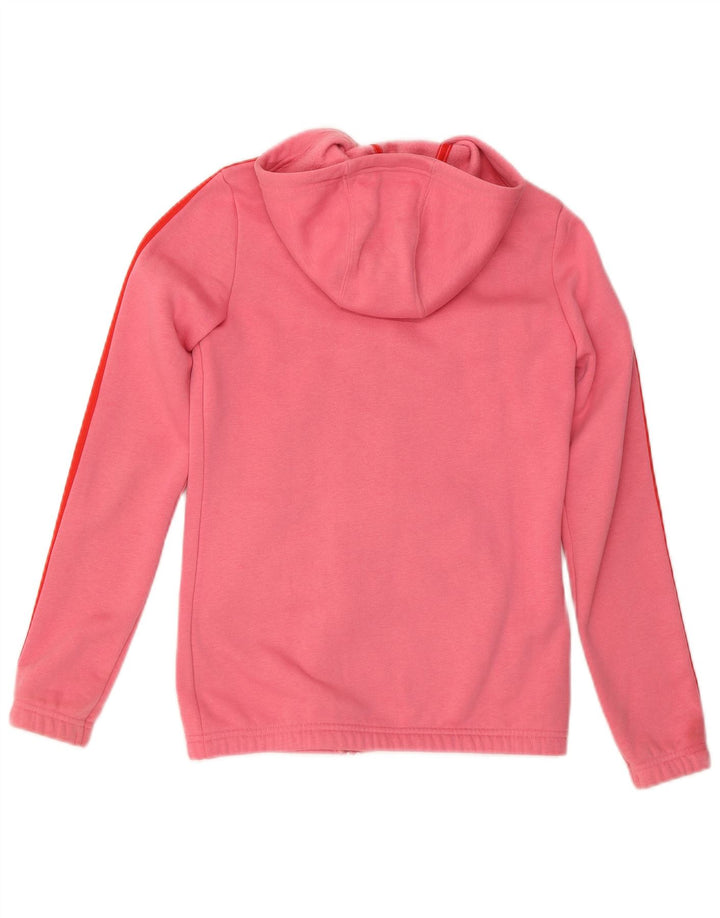 ADIDAS Suéter com capuz feminino com zíper 13-14 anos algodão rosa