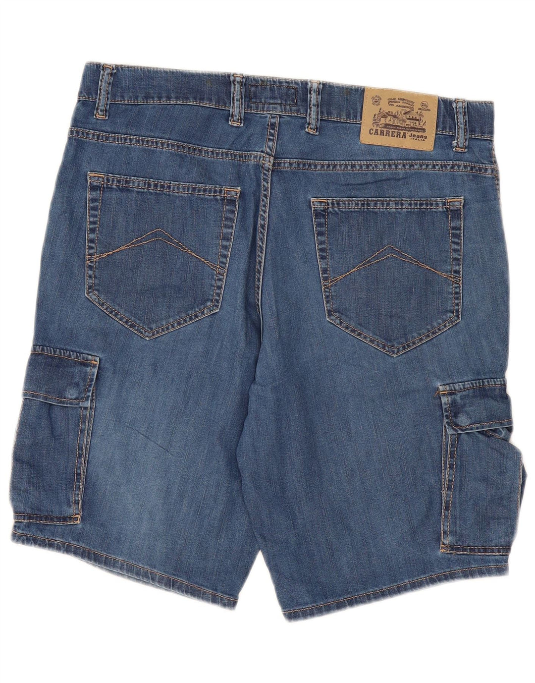 Shorts jeans cargo masculino CARRERA W34 grande algodão azul