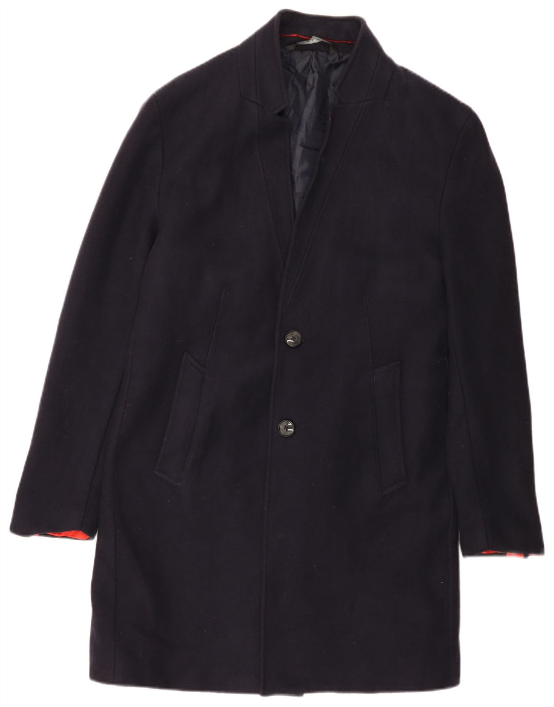 Sobretudo masculino Zara UK 44 2XL poliéster azul marinho