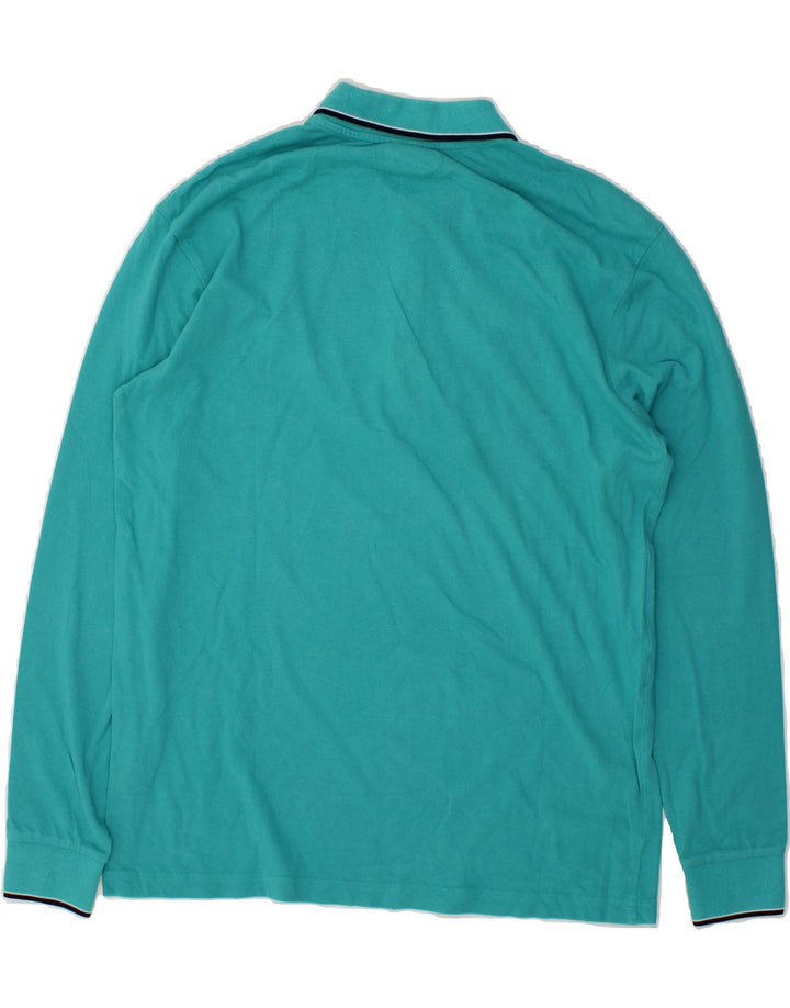 KAPPA Mens Long Sleeve Polo Shirt XL Turquoise Cotton Vintage Kappa and Second-Hand Kappa from Messina Hembry 