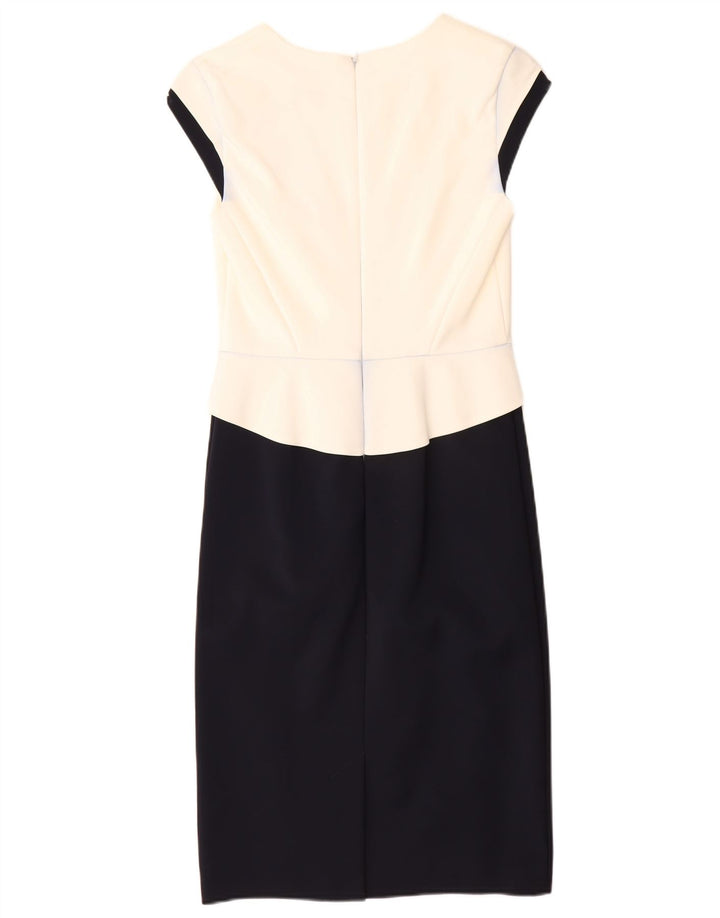 Vestido bainha feminino FASE EIGHT UK 10 pequeno acetato colorido preto