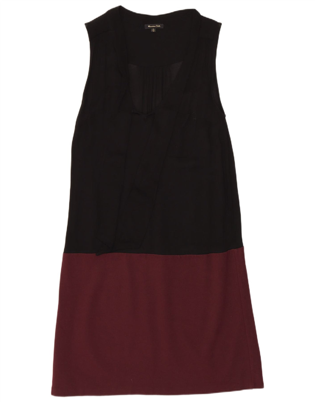 Vestido feminino MASSIMO DUTTI UK 12 médio preto colorblock