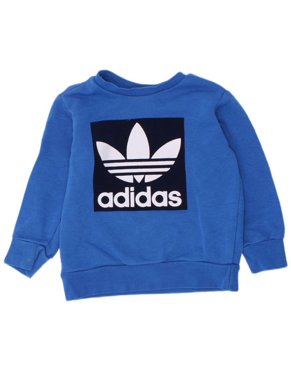 Suéter gráfico Adidas Baby Boys 18-24 meses algodão azul