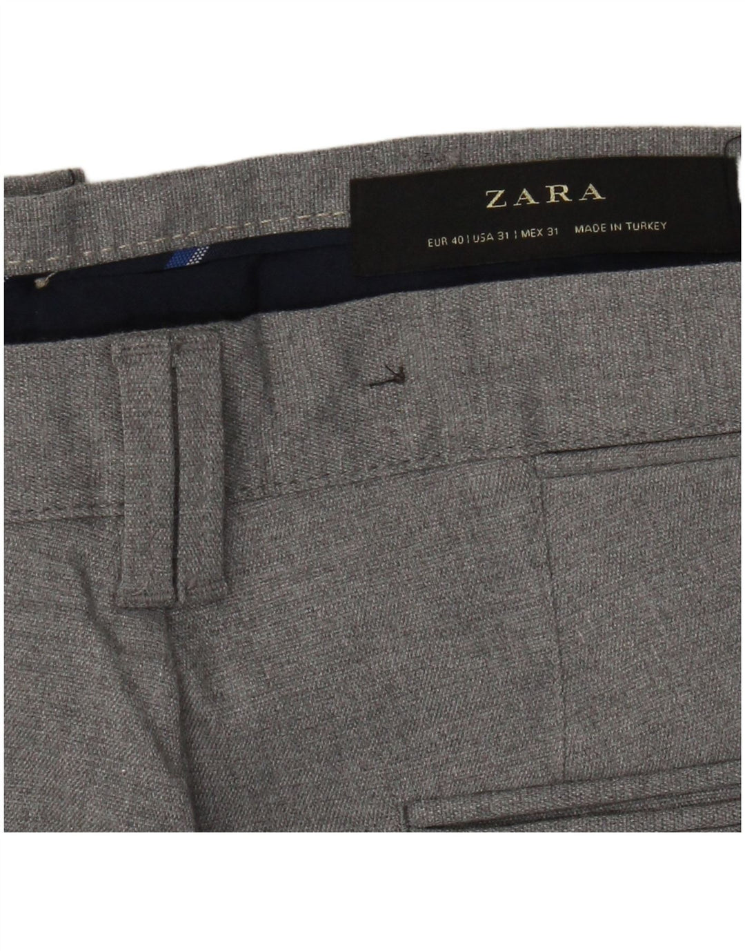 Zara Mens Slim Chino Calças EU 40 Médio W31 L28 Cinza