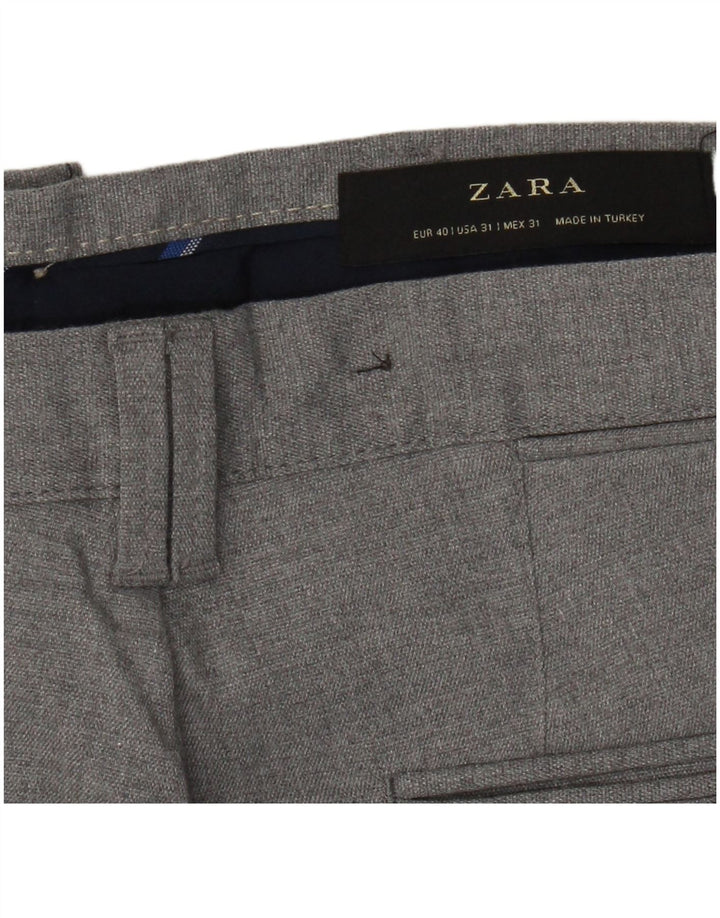Zara Mens Slim Chino Calças EU 40 Médio W31 L28 Cinza