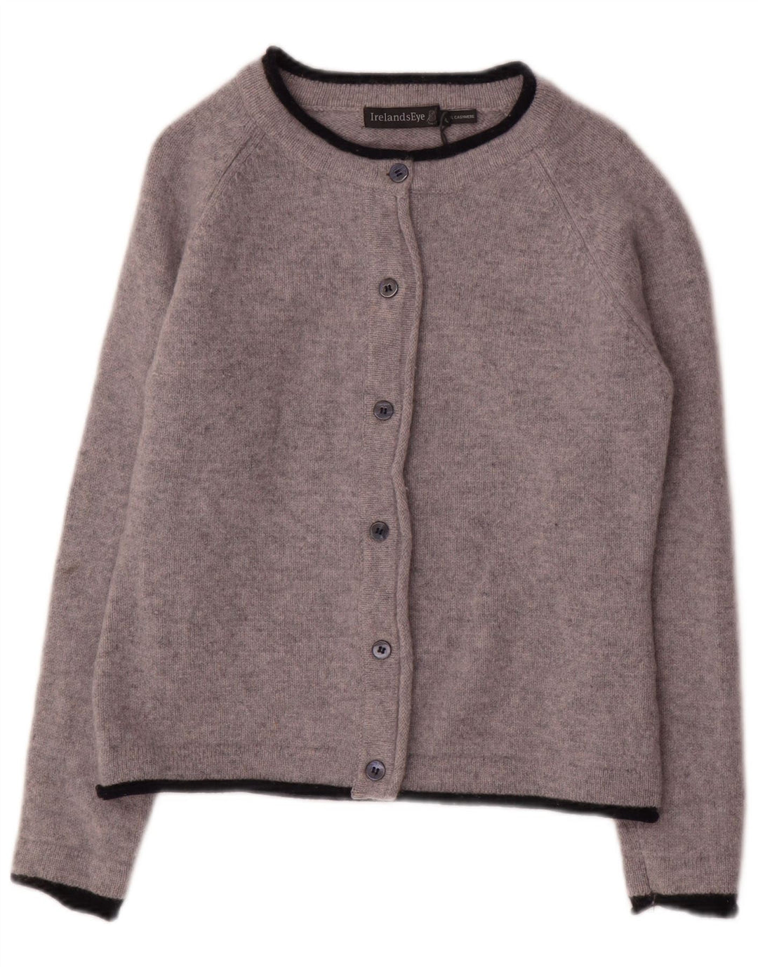 Suéter cardigan feminino IRELANDS EYE Reino Unido 18 XL lã cinza