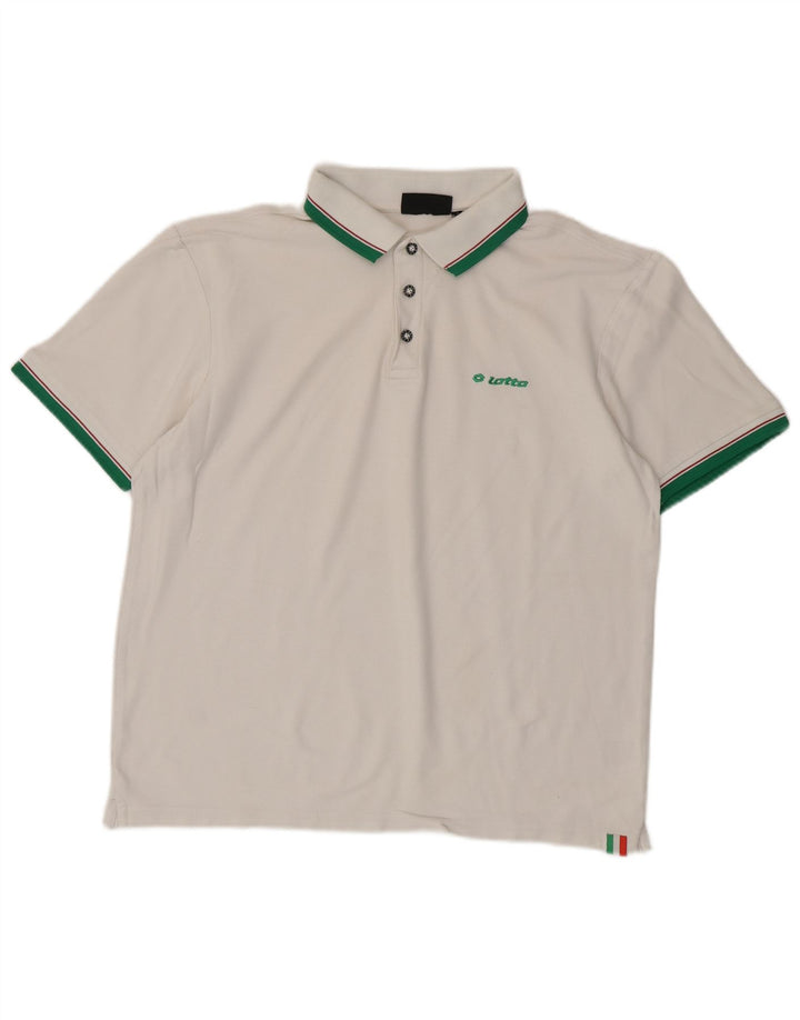 Camisa polo masculina Lotto grande algodão branco