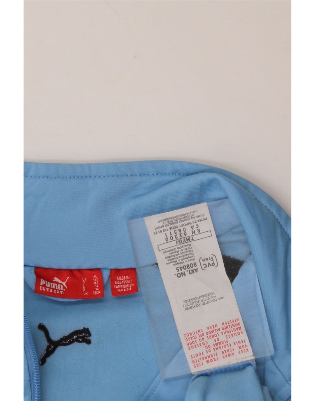 PUMA Boys Tracksuit Top Jacket 13-14 Years  Blue Colourblock Polyester