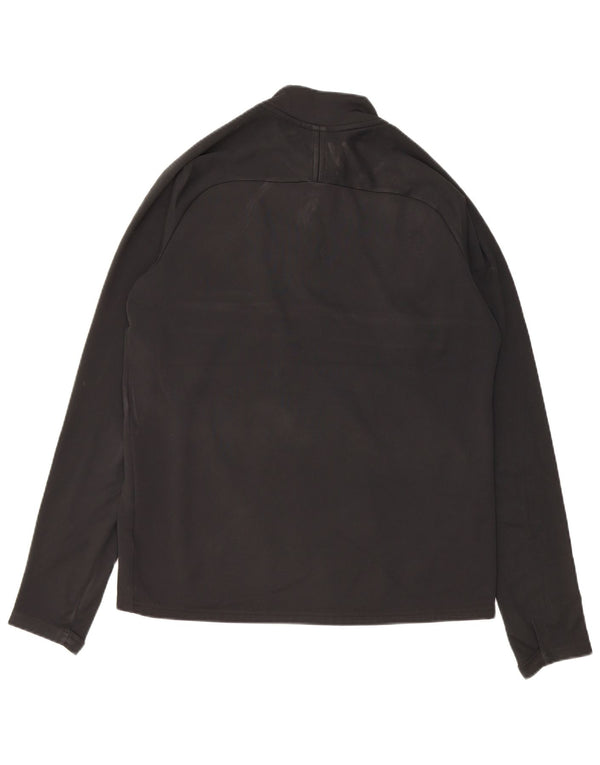 Nike Mens Dri Fit Zip Neck Pullover Treino Top Médio Preto Poliéster