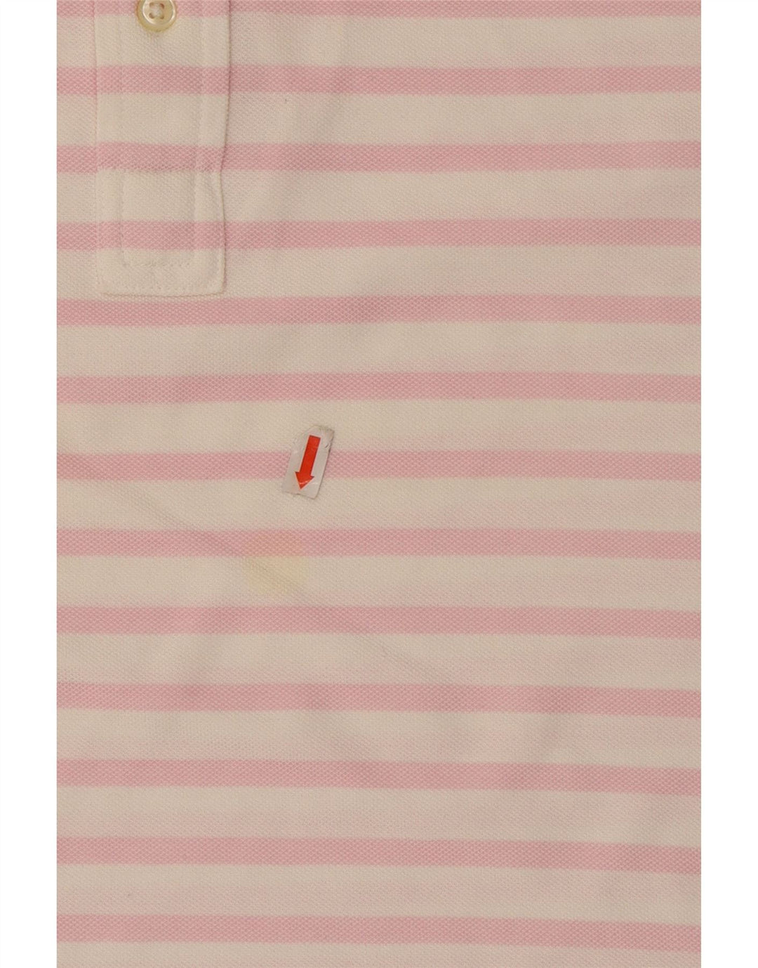 Camisa polo masculina de malha Oxford RALPH LAUREN de algodão listrado rosa médio