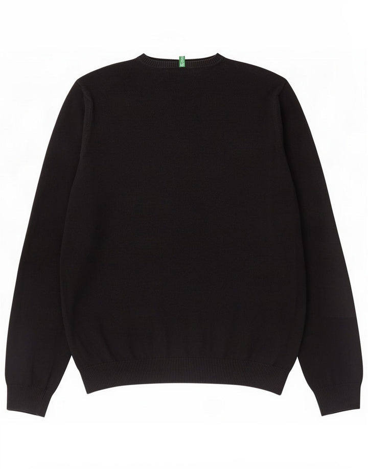 Suéter masculino com gola redonda Benetton grande preto