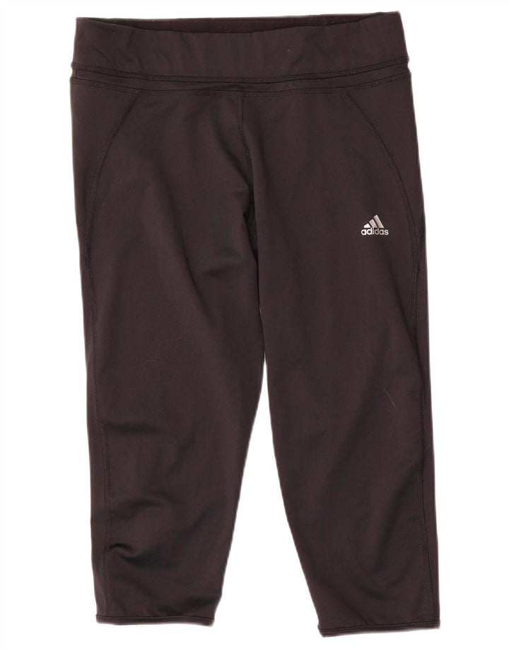 Adidas Womens Climalite Capri Leggings UK 16/18 Grande Preto Poliéster