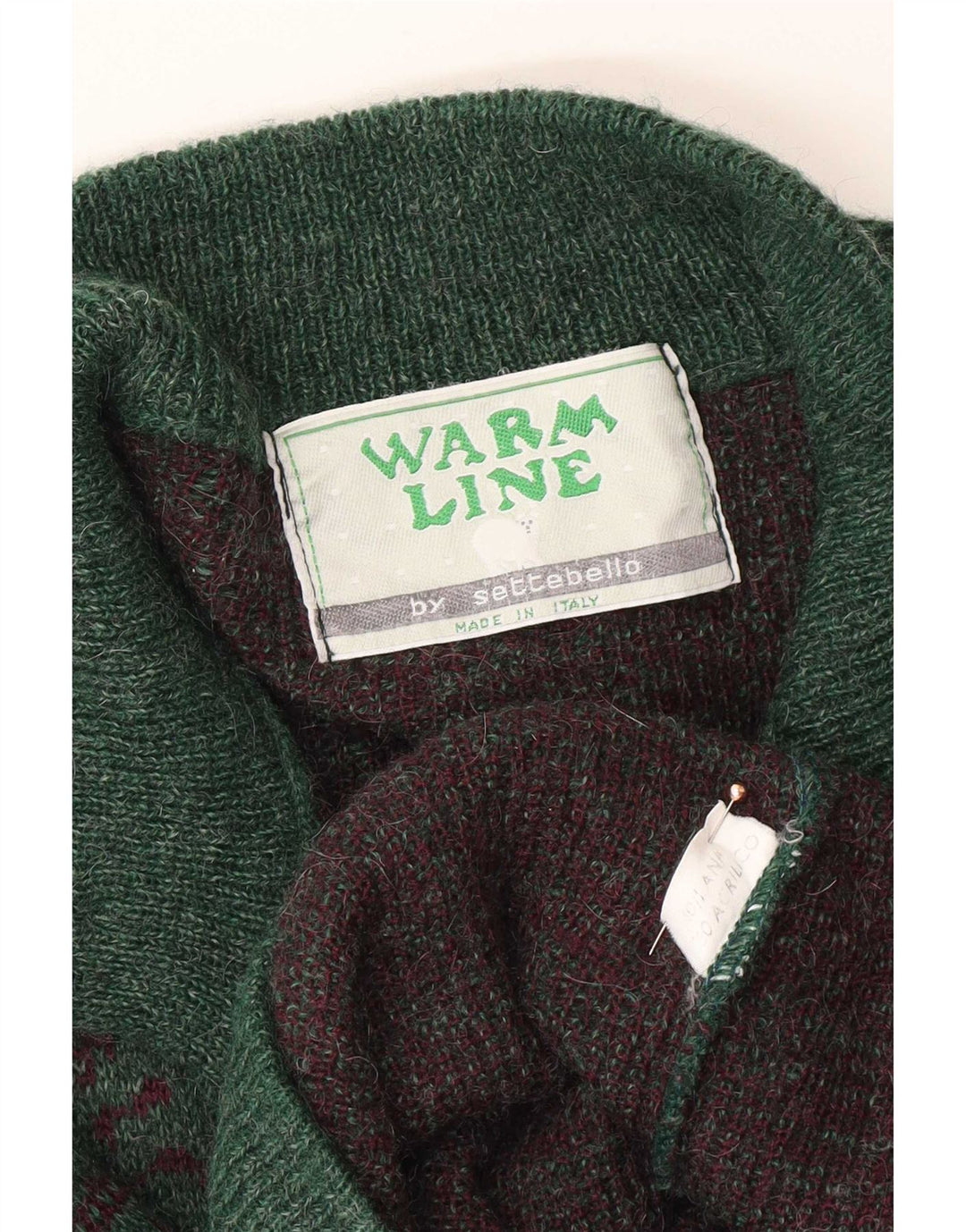 Suéter cardigã masculino Settebello grande lã xadrez verde