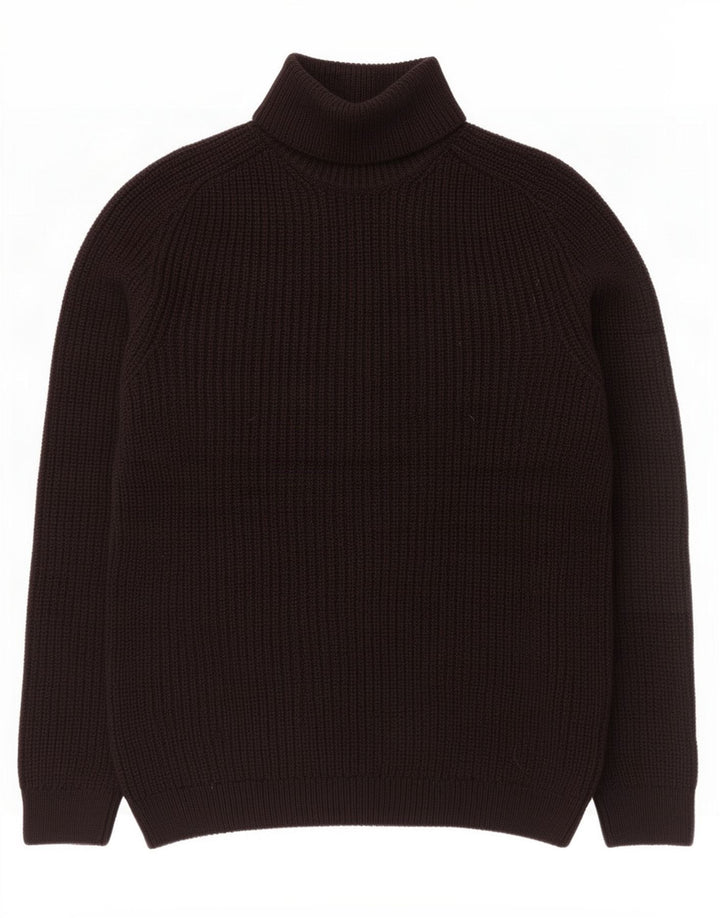 Zara Suéter masculino com gola redonda e algodão preto médio