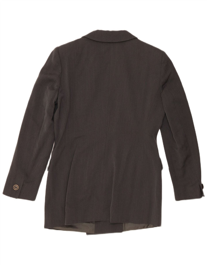 Jaqueta blazer feminina Marella com peito duplo UK 14 cinza médio Cupro