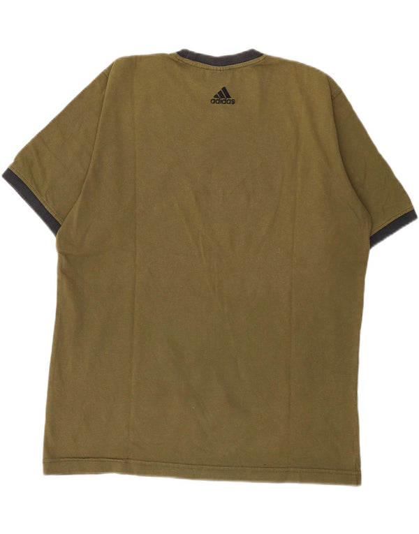 Adidas Mens Graphic T-Shirt Top Médio Algodão Cáqui