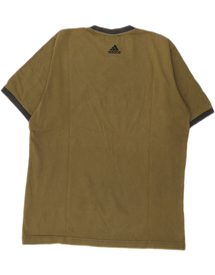 Adidas Mens Graphic T-Shirt Top Médio Algodão Cáqui