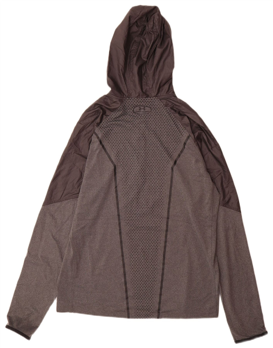 Under Armour masculino pulôver com capuz moletom grande bloco colorido cinza