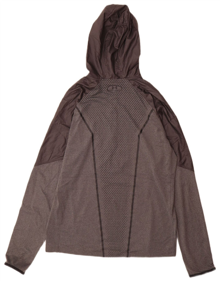 Under Armour masculino pulôver com capuz moletom grande bloco colorido cinza