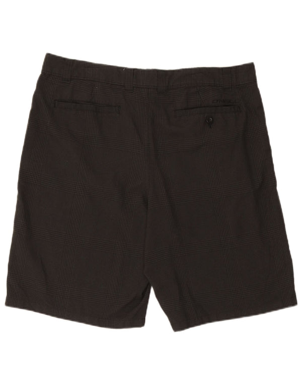 O'Neill Mens Chino Shorts W36 Grande Poliéster Xadrez Preto
