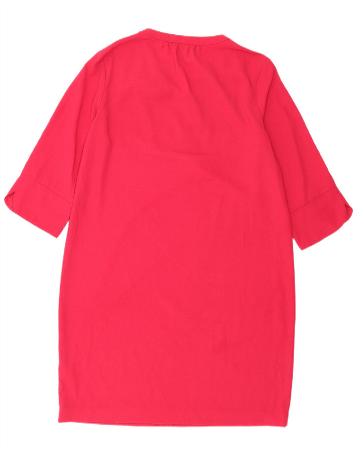 Vestido feminino Marks & Spencer manga 3/4, Reino Unido 14, grande, rosa, poliéster