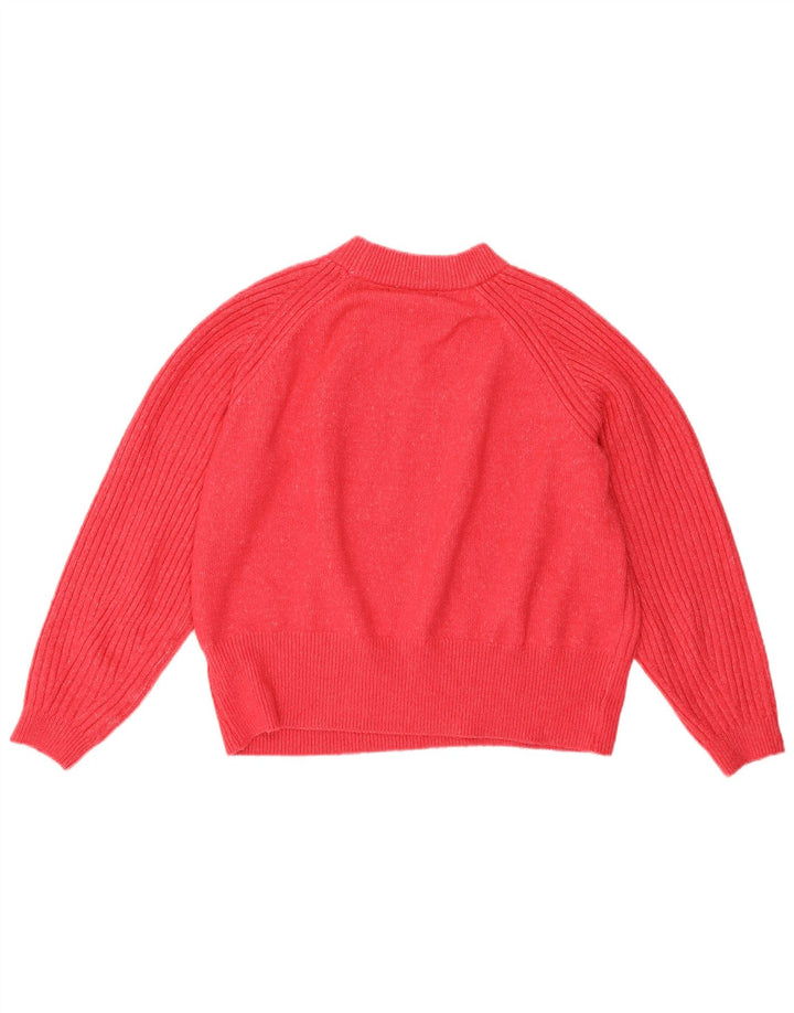 Suéter feminino Marks & Spencer com gola redonda e gola redonda Reino Unido 14 médio rosa