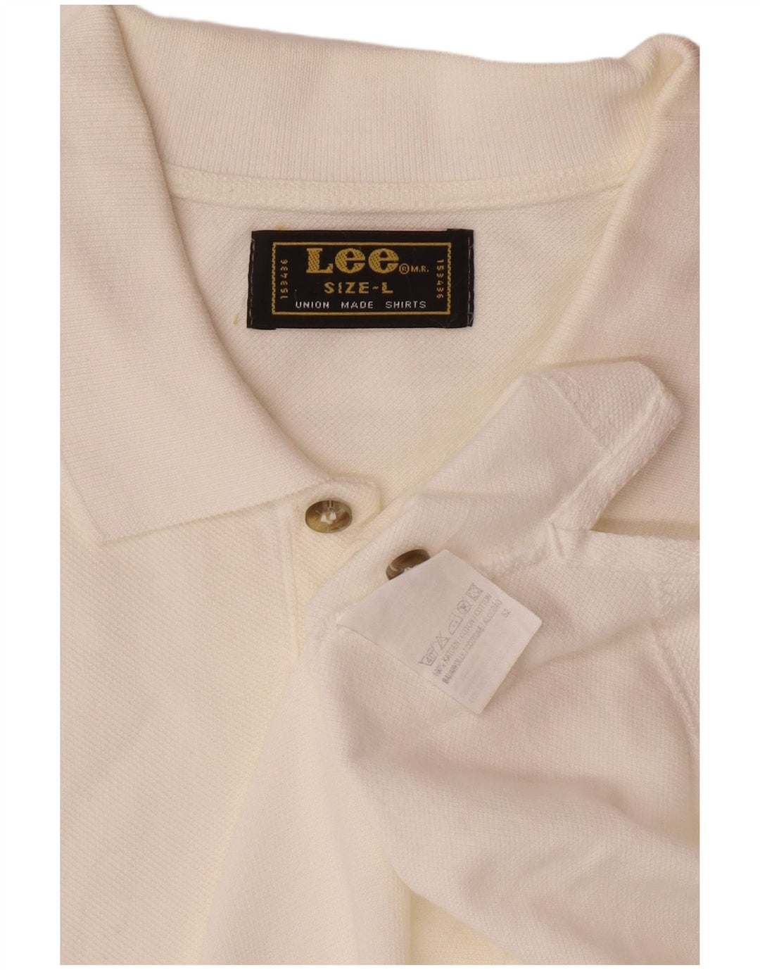 Camisa polo masculina LEE grande algodão branco