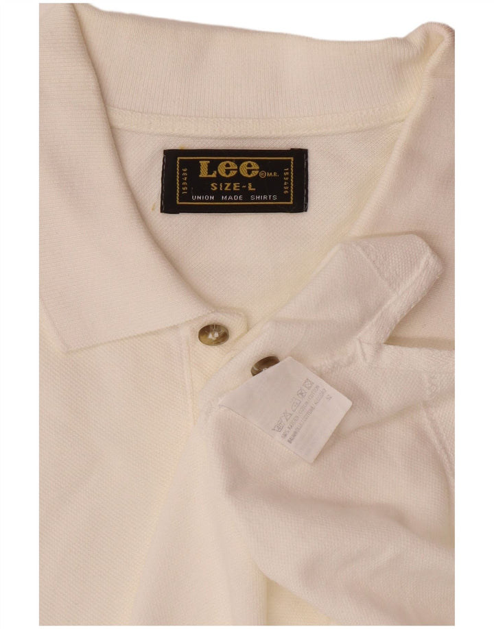 Camisa polo masculina LEE grande algodão branco
