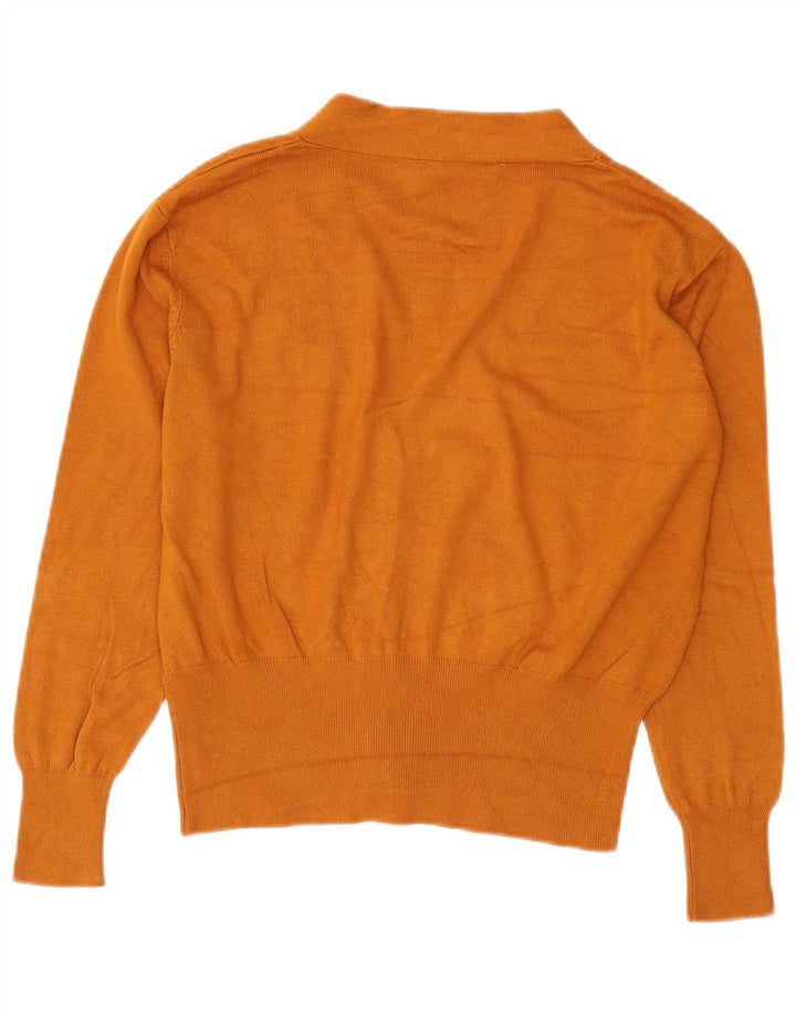 Suéter cardigã feminino Zara Reino Unido 14 viscose marrom médio