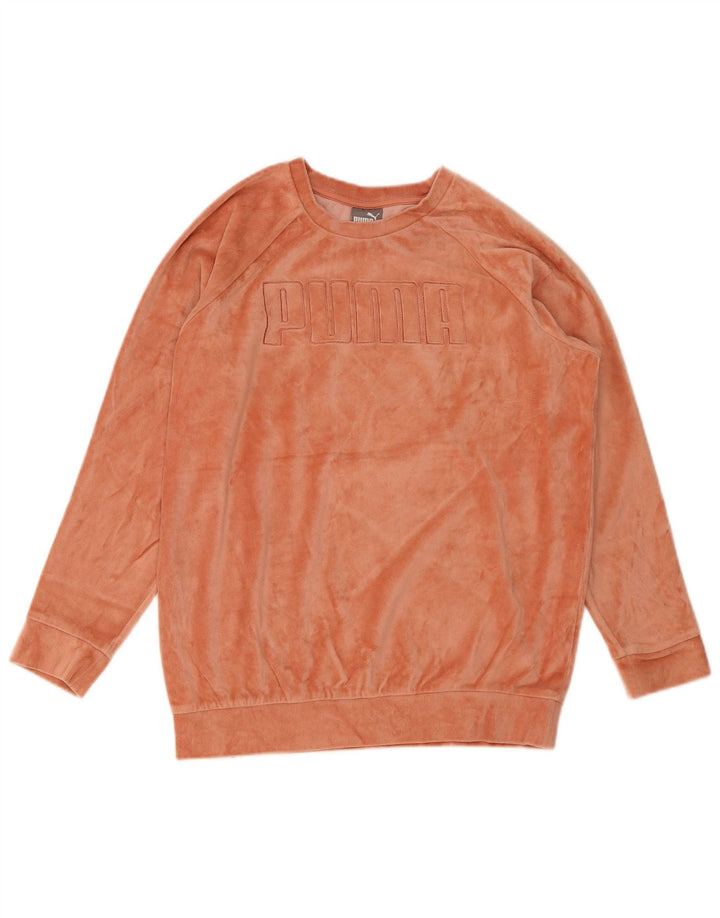 Puma feminino gráfico veludo moletom jumper reino unido 12 médio laranja