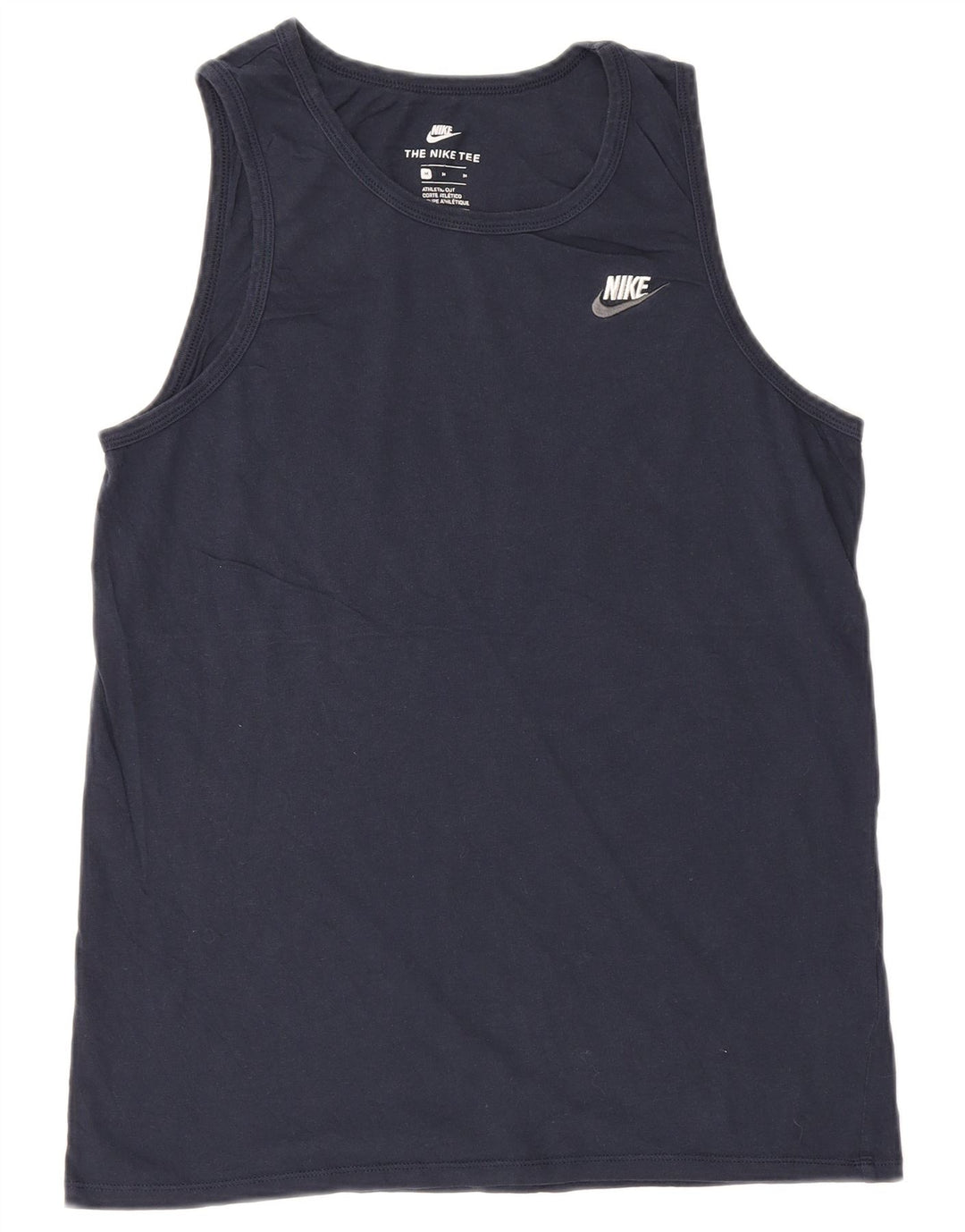 Nike Mens Athletic Cut Vest Top Médio Azul Marinho Algodão