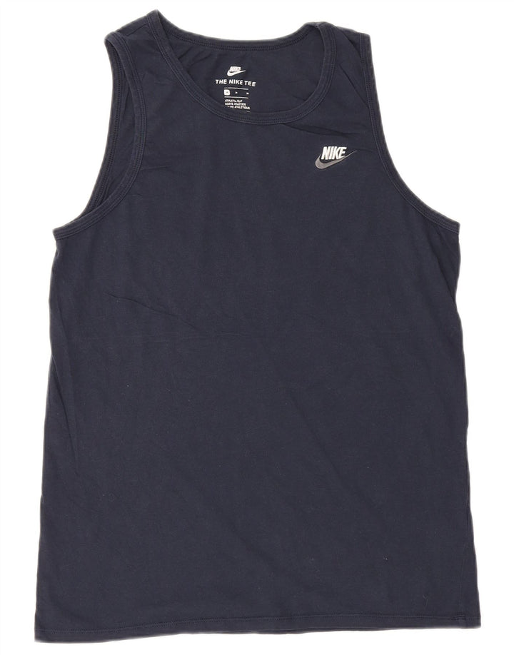 Nike Mens Athletic Cut Vest Top Médio Azul Marinho Algodão