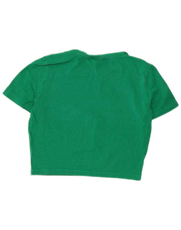Camiseta Zara Feminina Crop Top UK 12 Verde Médio