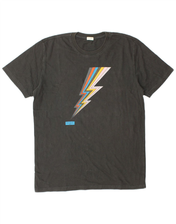 PAUL SMITH Camiseta masculina gráfica top pequeno algodão preto