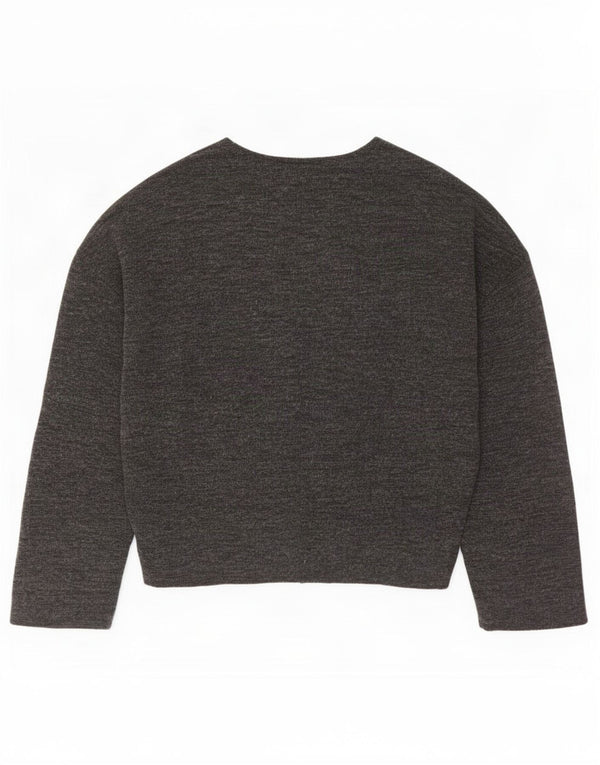 Blusa oversized feminina Zara UK 10 poliéster manchado cinza pequeno