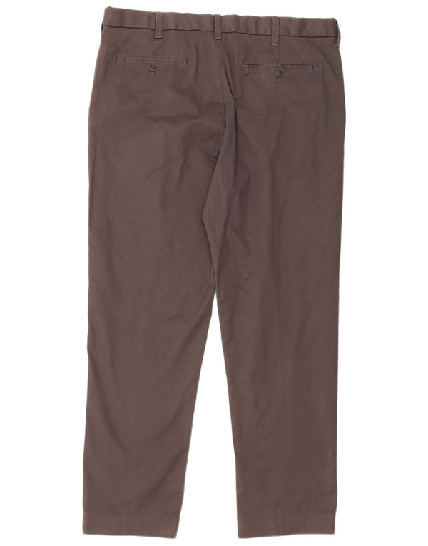 Calça chino reta masculina Marks & Spencer W40 L31 algodão cinza