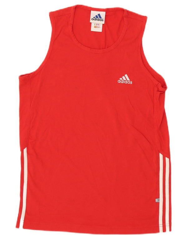 Adidas Mens Vest Top UK 36/38 Pequeno Algodão Vermelho