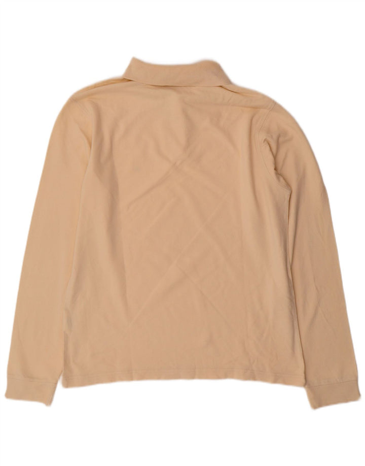 Camisa polo masculina de manga comprida CHAMPION grande algodão bege