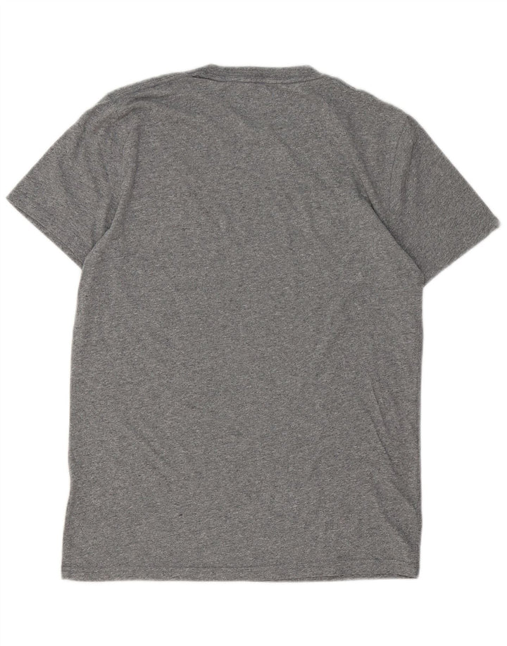 Camiseta masculina Hollister pequena cinza manchada