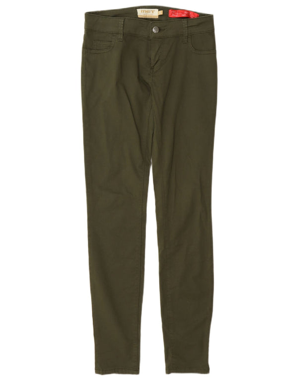 Calça feminina MET Jessica Regular skinny casual W26 L30 algodão cáqui