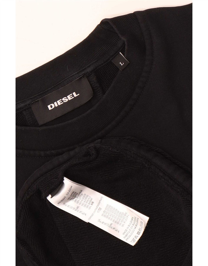 Diesel moletom masculino jumper grande algodão listrado preto