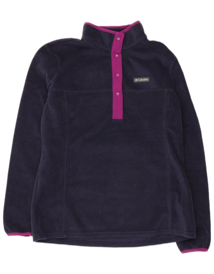Suéter feminino de lã com gola redonda Columbia Reino Unido 16 grande azul marinho poliéster