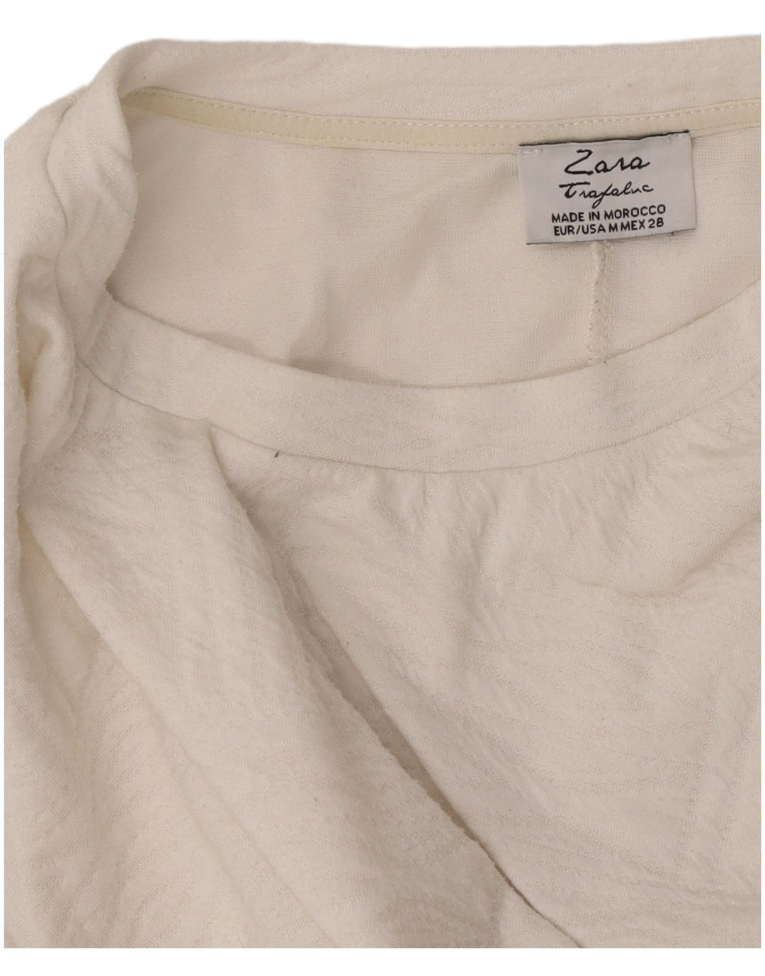 Vestido feminino Zara Trafaluc A-Line UK 12 médio branco