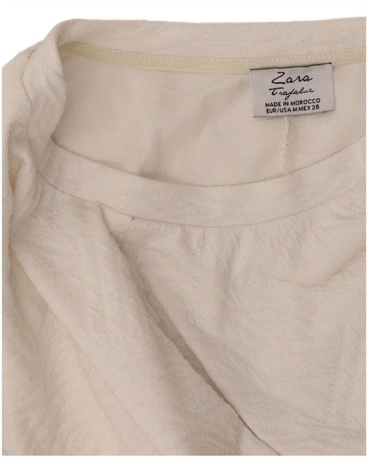 Vestido feminino Zara Trafaluc A-Line UK 12 médio branco