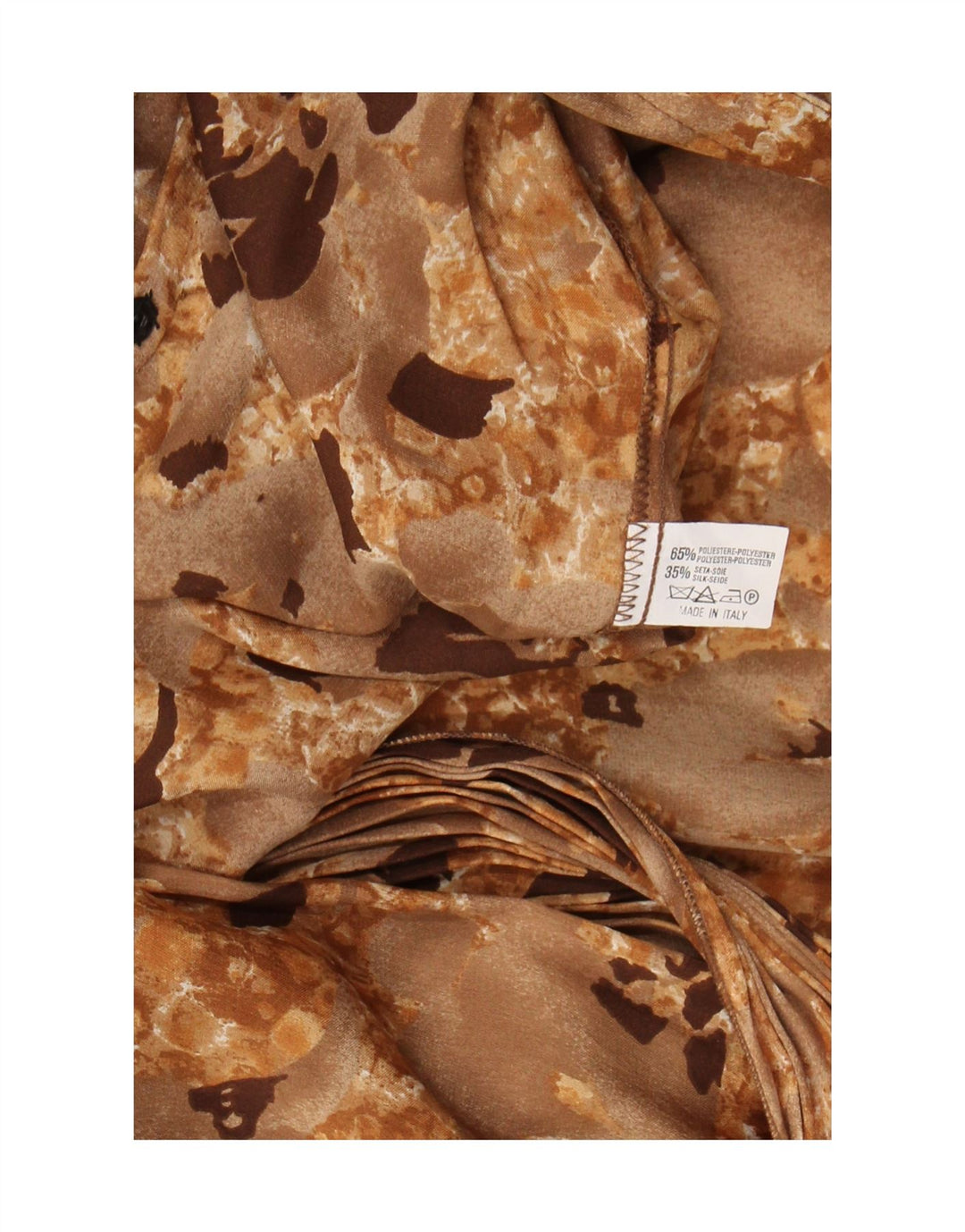 Blusa feminina vintage UK 16 grande poliéster floral bege