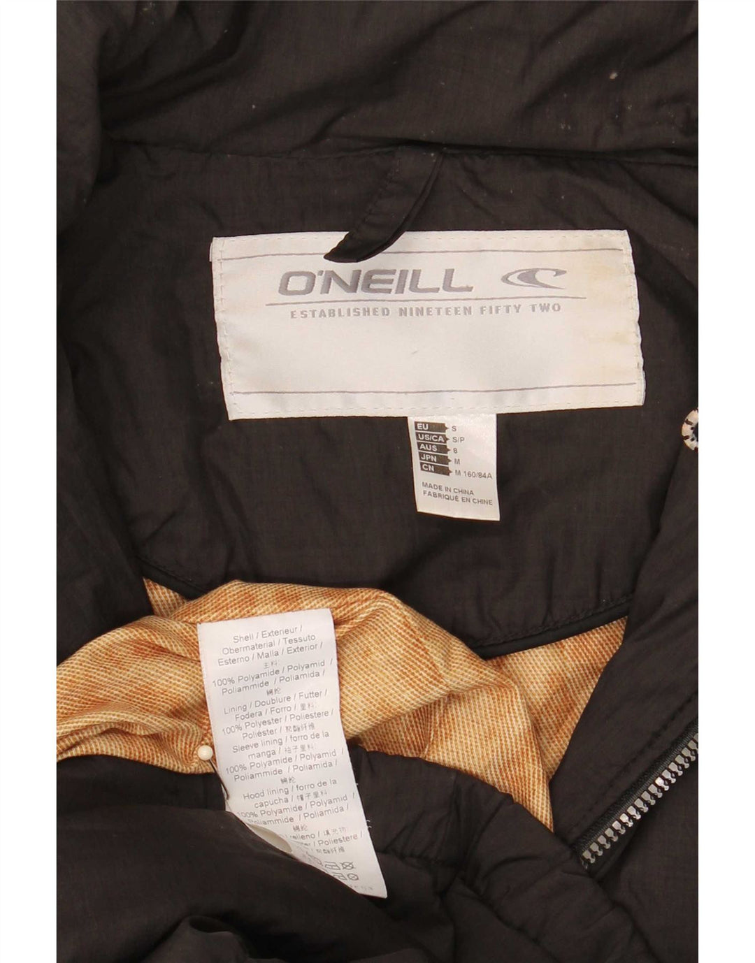 Casaco feminino acolchoado com capuz O'Neill UK 10 pequeno preto poliamida